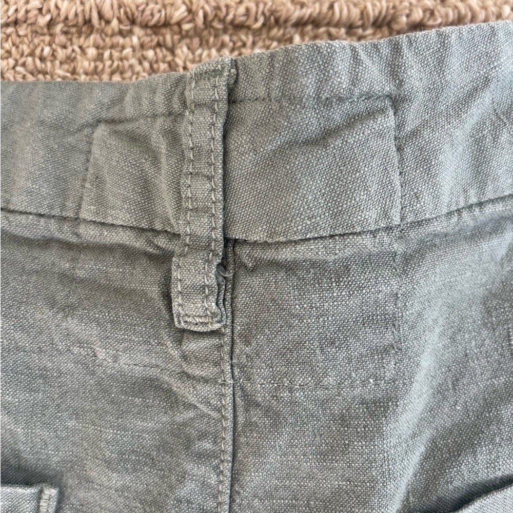 NWOT Frank and Eileen Waterford 4.5” Linen Shorts - Olive Green - Picture 9 of 15